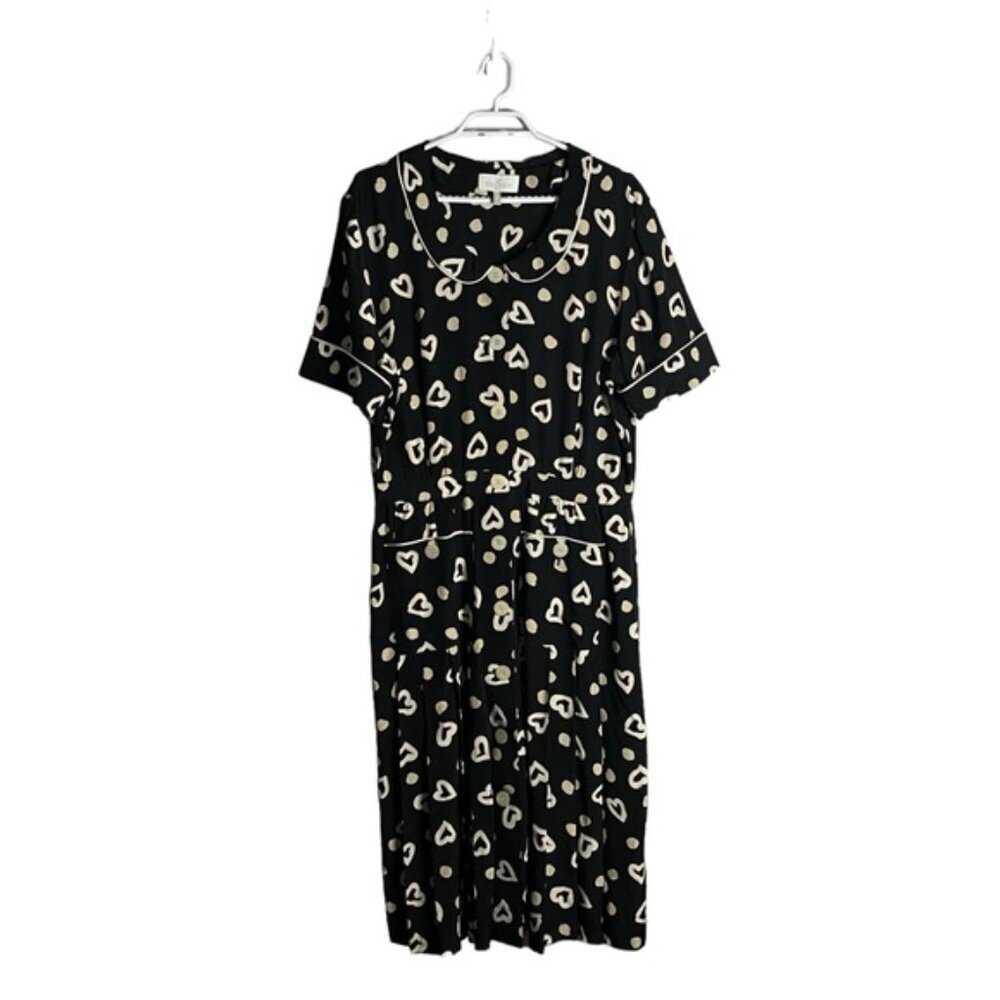 Elegance Paris Vintage Women's Polka Dot/Hearts Print Dress